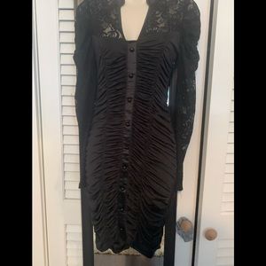 Medium sexy black dress with lace
